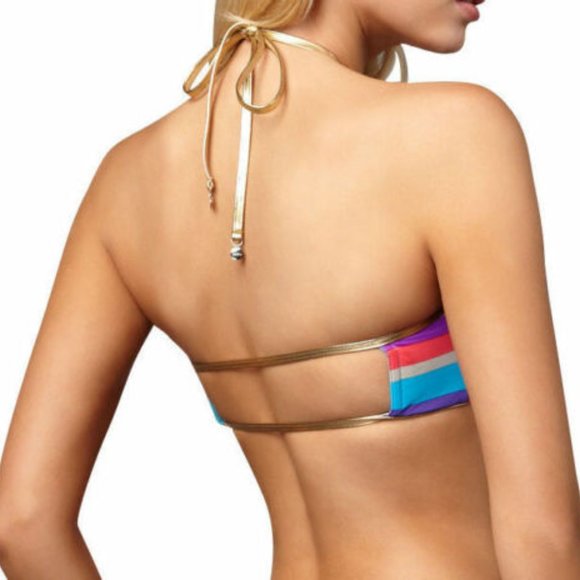 Marc Marc Jacobs Merida Stripe Bandeau Swim Set S - Picture 3 of 4